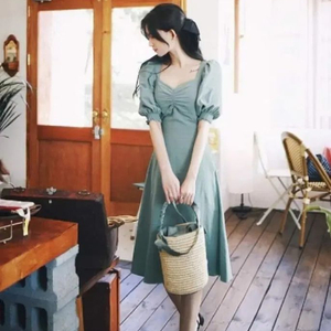 밀크코코아 soft mint slit dress