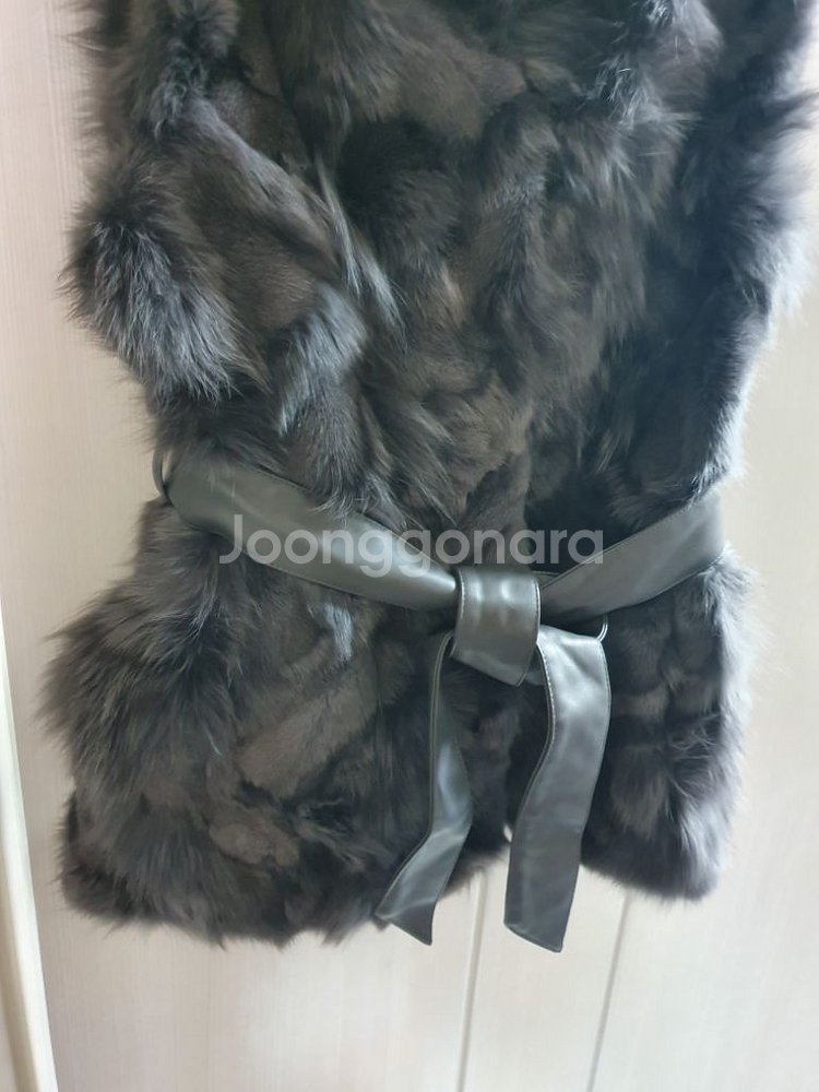 메종블랑쉬 폭스 100% 조끼 55 새상품 여우털 모피--2