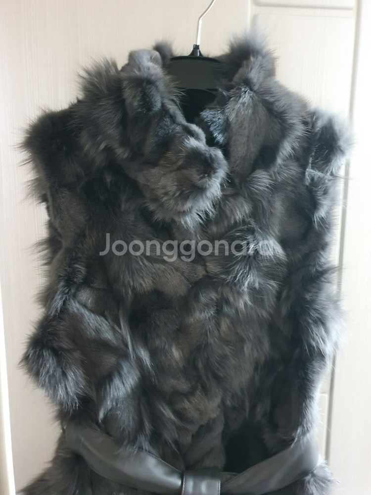 메종블랑쉬 폭스 100% 조끼 55 새상품 여우털 모피--1