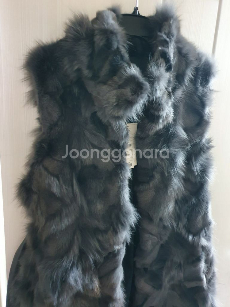 메종블랑쉬 폭스 100% 조끼 55 새상품 여우털 모피--6