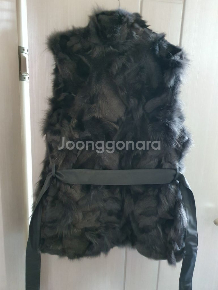 메종블랑쉬 폭스 100% 조끼 55 새상품 여우털 모피--8