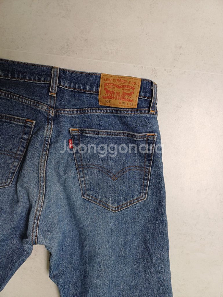 남성 리바이스 505 데님 일자청바지 (스판32)--3