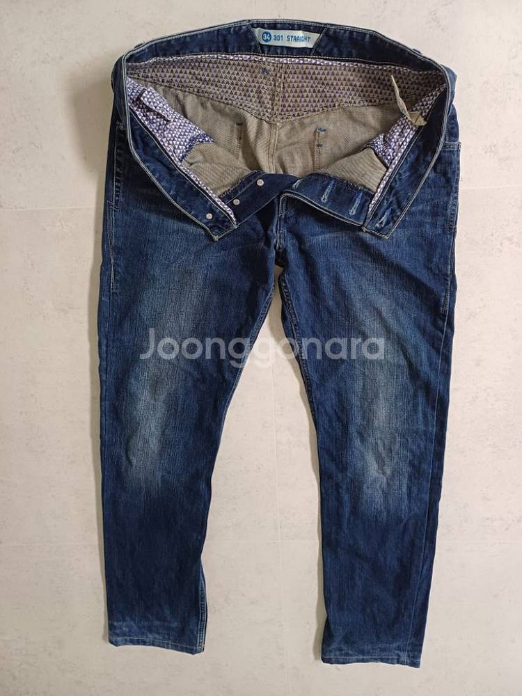 남성 리바이스 301 데님 일자청바지 (34)--4