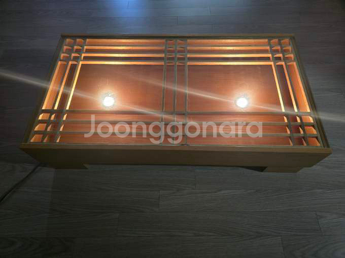 한옥 문살무늬 할로겐형 탁자--2
