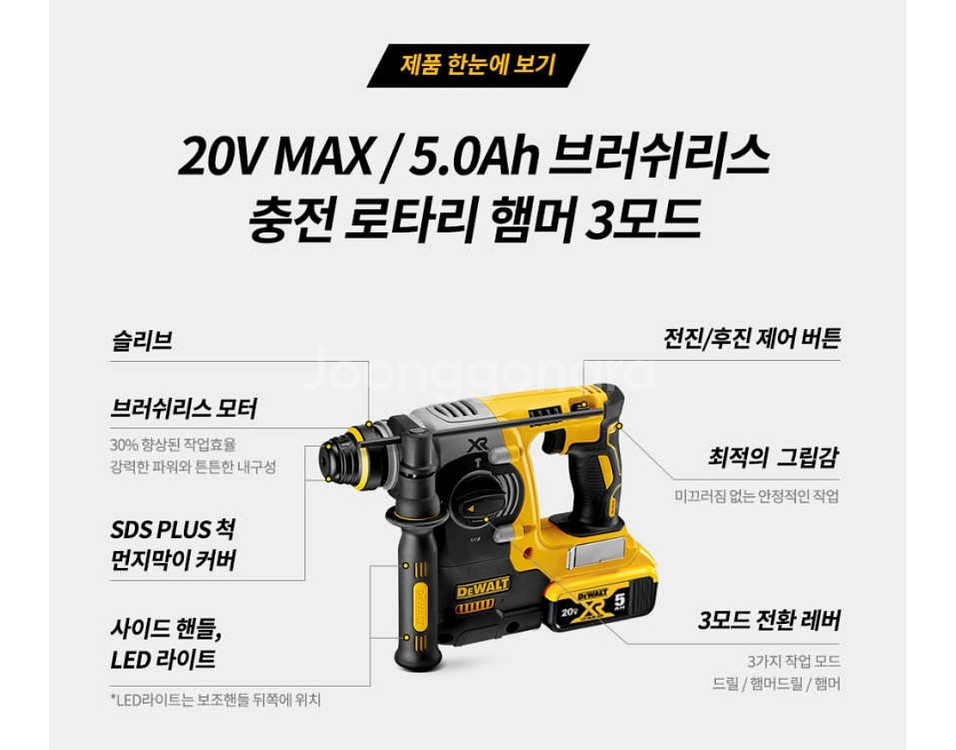 디월트 충전 로터리 해머드릴 DCH273KN 베어툴--1