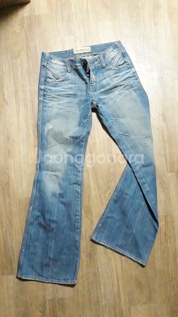 새제품 세미 부츠컷 청바지 워싱데님 28--2