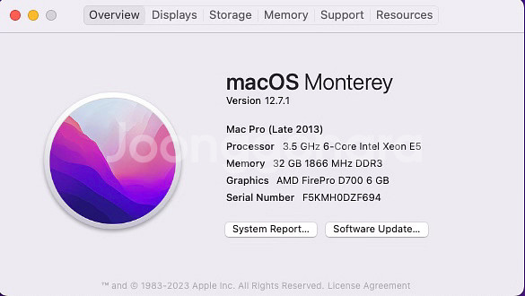 Mac Pro Late 2013 1TB--1