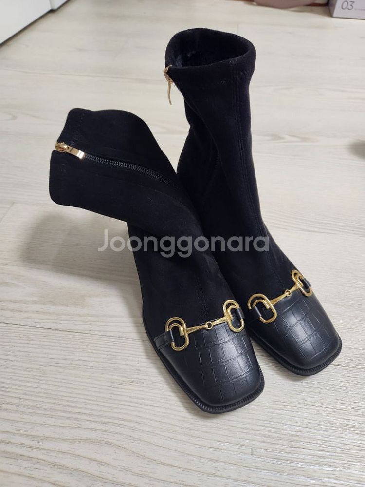 홀스빗 앞코가죽 스웨이드 앵클부츠 6.5cm /24--3