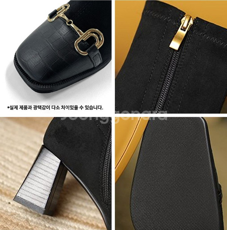 홀스빗 앞코가죽 스웨이드 앵클부츠 6.5cm /24--4