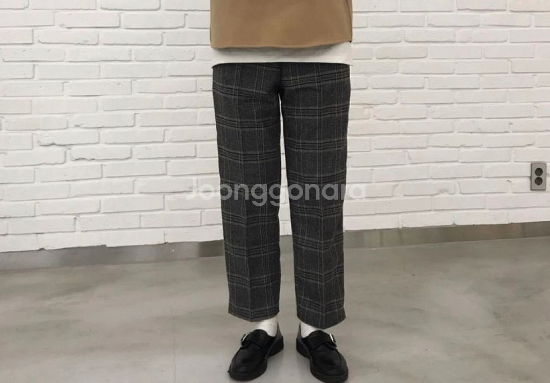 !새상품! 체크 밴딩 팬츠--1