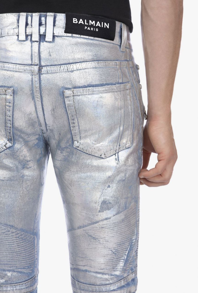 발망 라미네이트 코팅 바이커진 데님팬츠 청바지 이미지