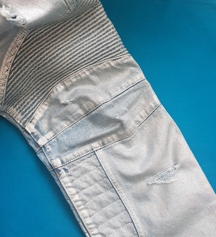 발망 라미네이트 코팅 바이커진 데님팬츠 청바지 이미지