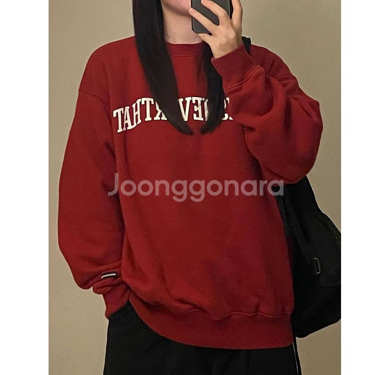 디스이즈네버댓 레드 버건디 맨투맨--0