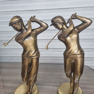 [명품 골동품] 골프치는 브론즈 한쌍