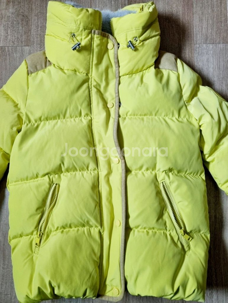 여성 코인코즈 노랑 오리털 숏패딩 S사이즈--1