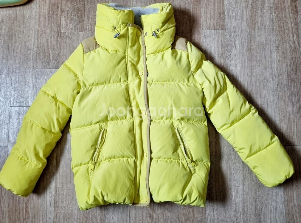 여성 코인코즈 노랑 오리털 숏패딩 S사이즈--0