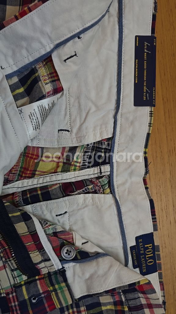 폴로 프렙스터 패치워크 마드라스 반바지--1