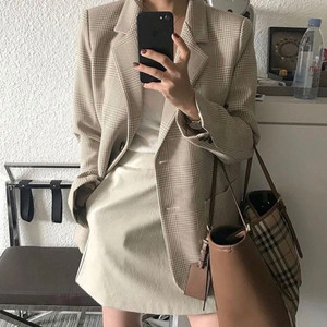 런던플랏 체크 자켓