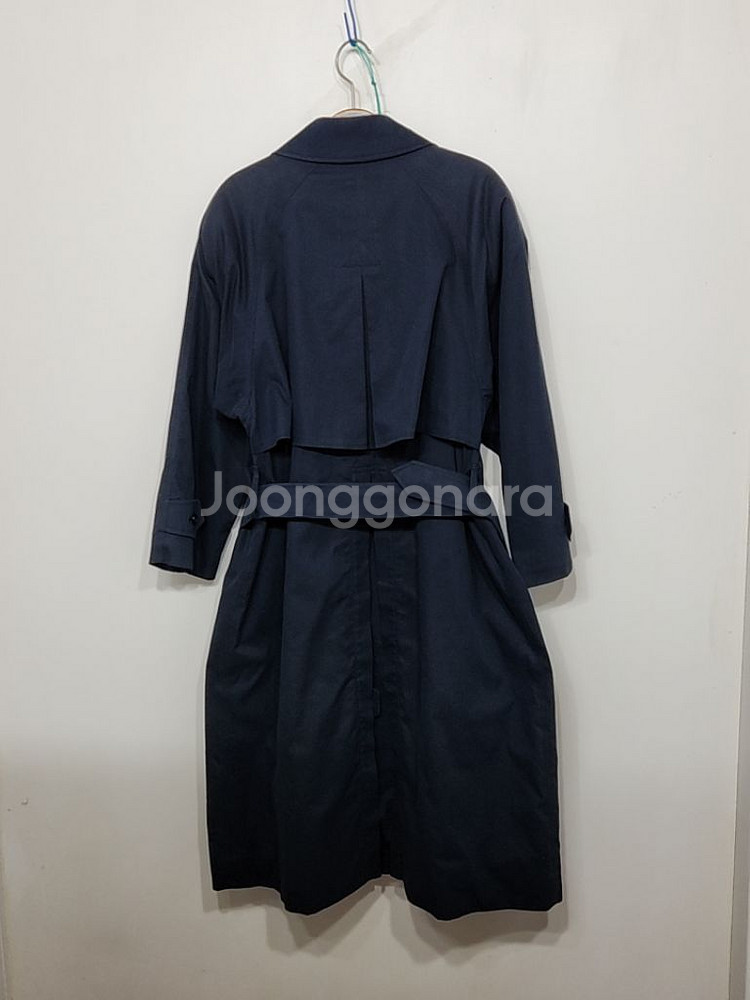 (XL) 버버리 트렌치코트 네이비 싱글 롱코트 벨트--5
