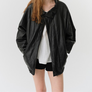 레터 Evon leather jumper (black)