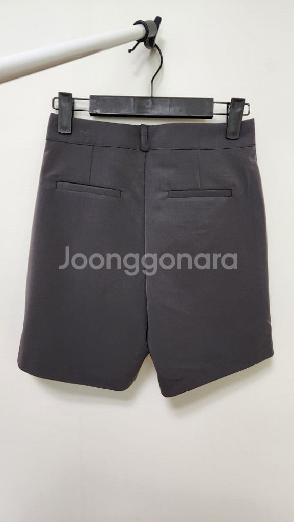 여성 버뮤다 슬랙스 숏팬츠 반바지 차콜--3
