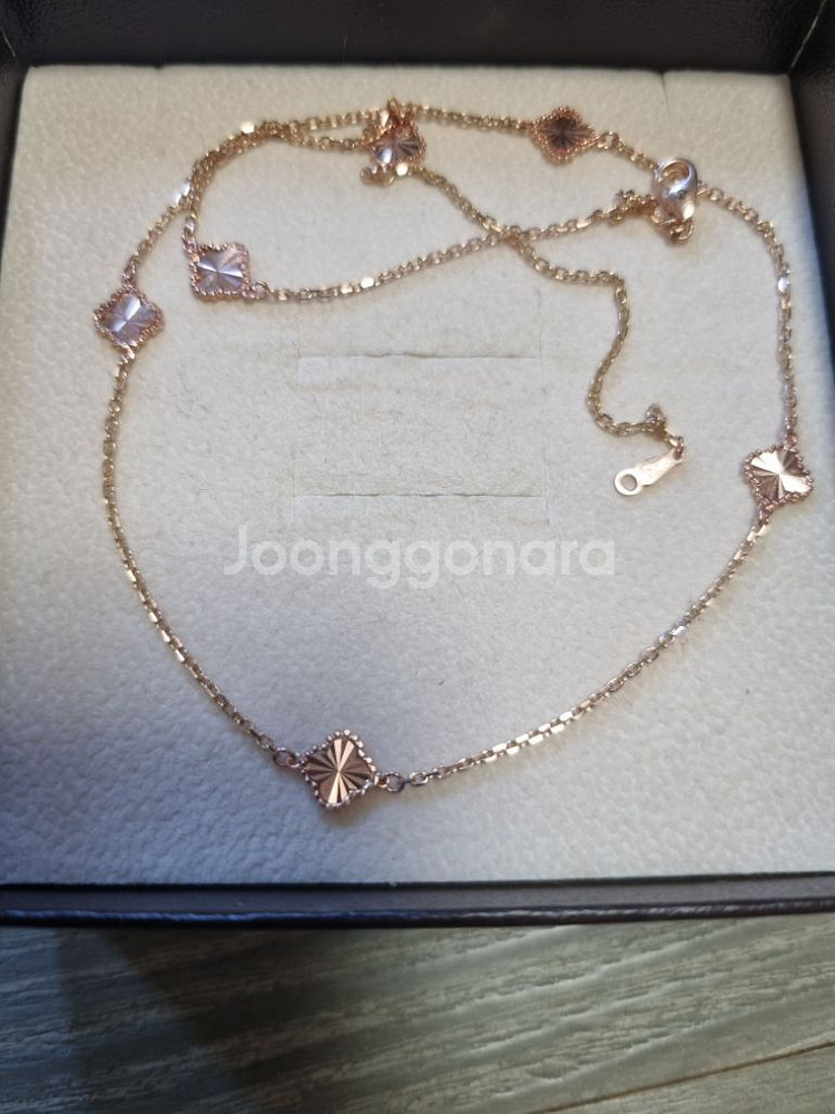 14k 컷팅클로버 양면 목걸이--1