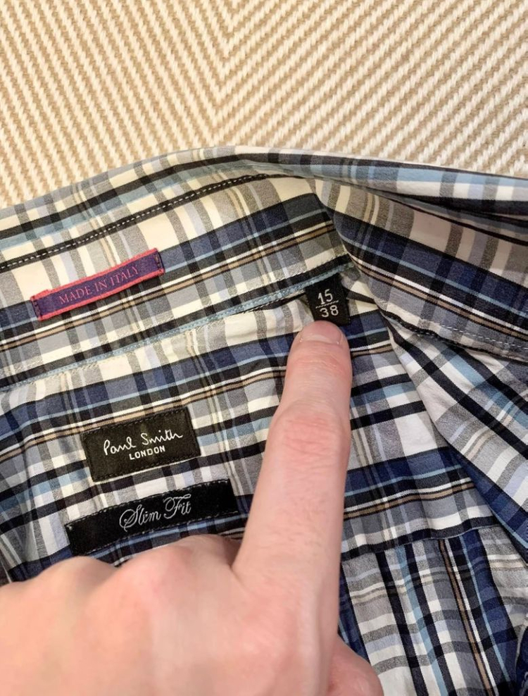폴스미스 셔츠 15/38 95 100 실크혼방 새상품--2