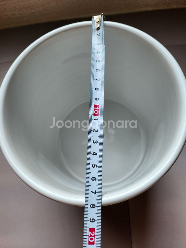 백자화분 중형 18cm 받침세트 흰색화분 도자기화분 흰--4
