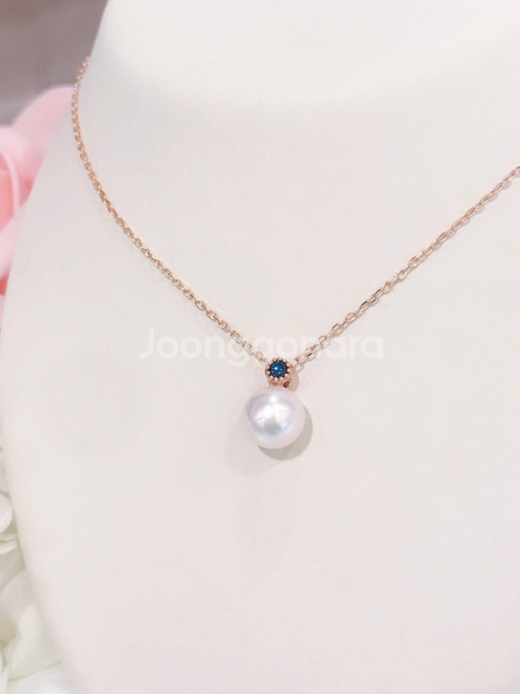 로제도르 블루다이아 아코야진주 7mm 목걸이 14k--2
