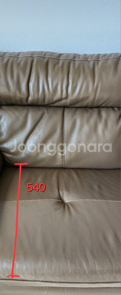 한샘 4인용 가죽소파, 스툴--1