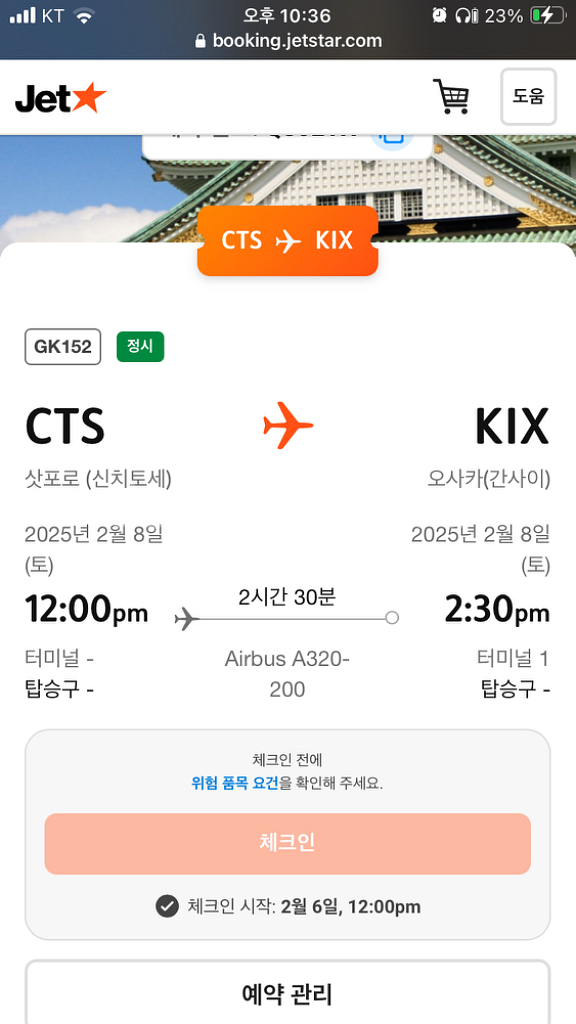 삿포 비행기표 급처--1