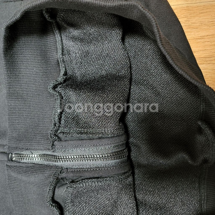 담엔준)지프 후드집업 가디건 남녀공용 블랙--2