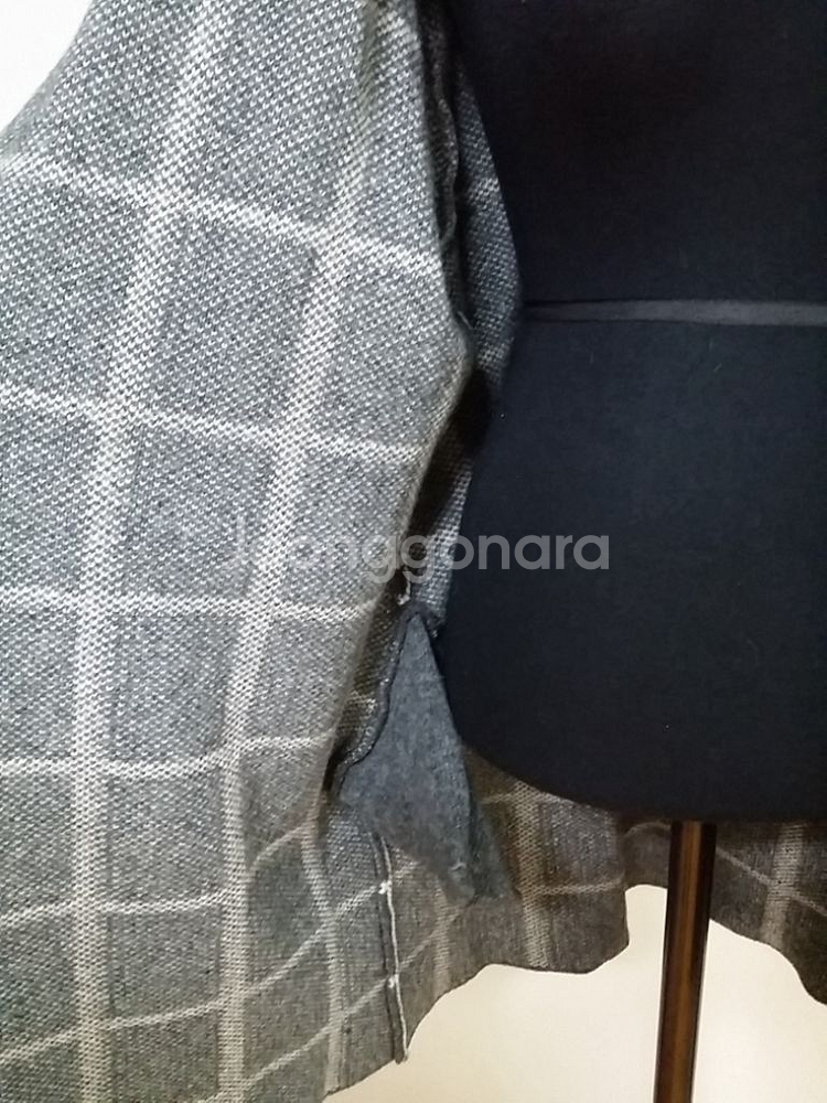 쳬크 카라 롱 도톰 가디건--7