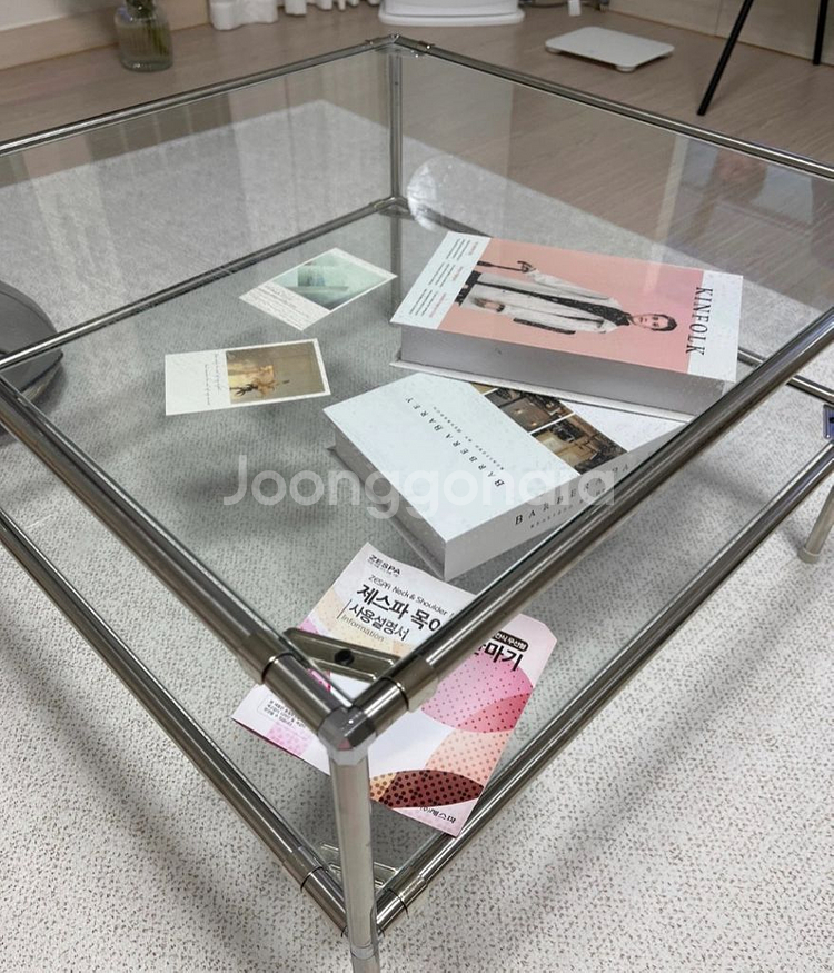스테인리스 유리 테이블--1