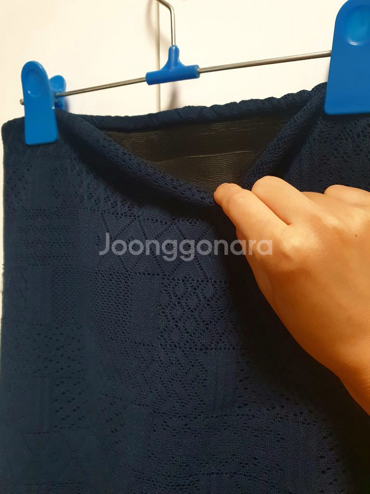 레이스 머메이드 스커트 네이비--3