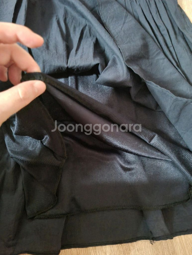 (새상품)여성 남색 귀여운 반팔 롱 티--2