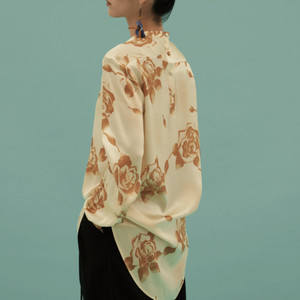 teak rose silk blouse