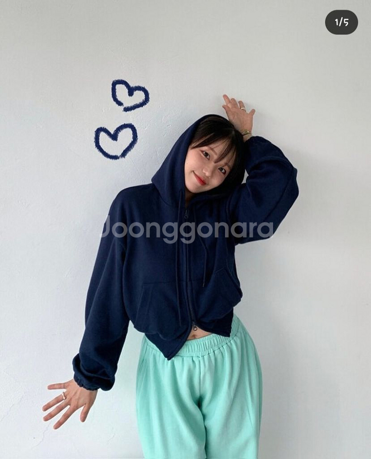 로맨틱빌리지 크롭후드 핑크,네이비--2