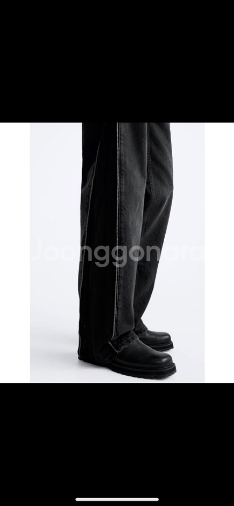 32 자라 JEANS FLARED 지퍼 데님팬츠--1