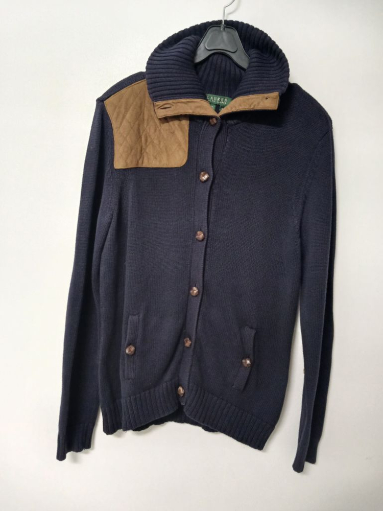 여성 랄프로렌 면집업 가디건 (네이비.95)--0