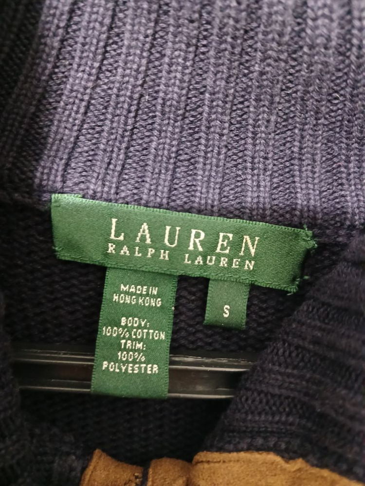 여성 랄프로렌 면집업 가디건 (네이비.95)--5