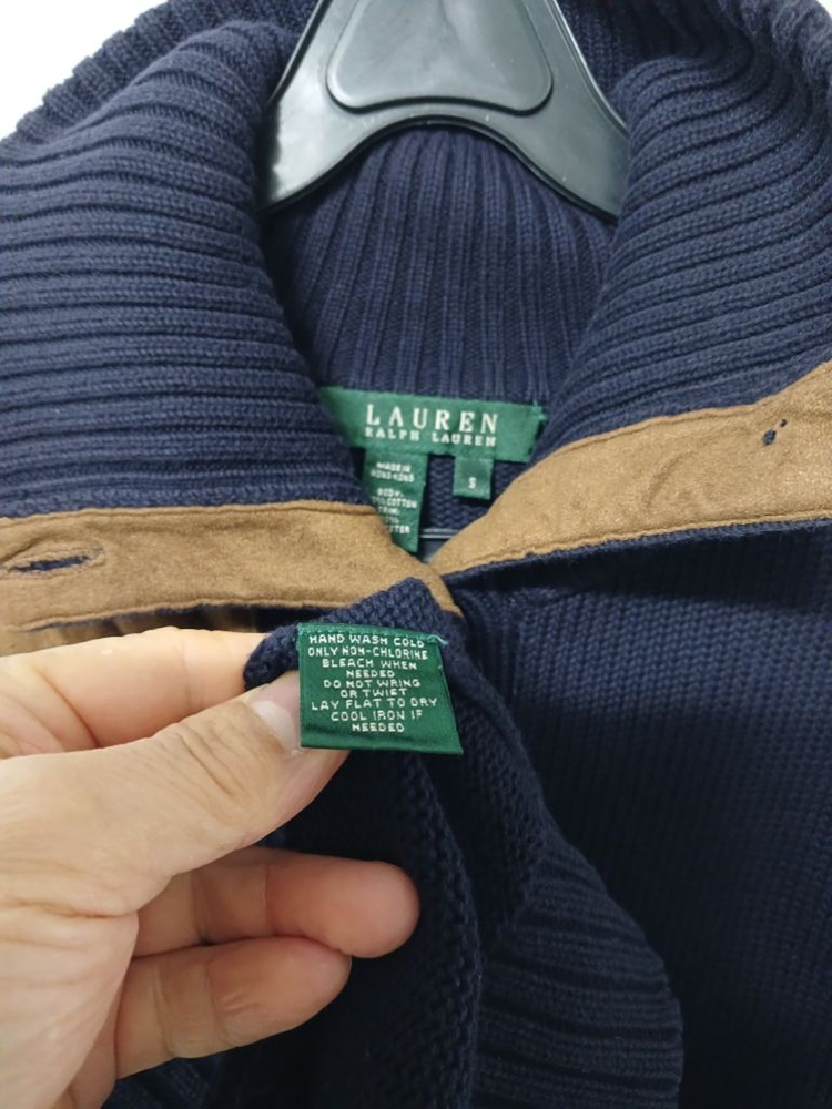 여성 랄프로렌 면집업 가디건 (네이비.95)--6