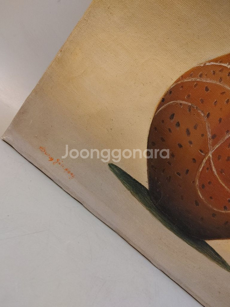 동백과 산수유 정물 유화그림--3