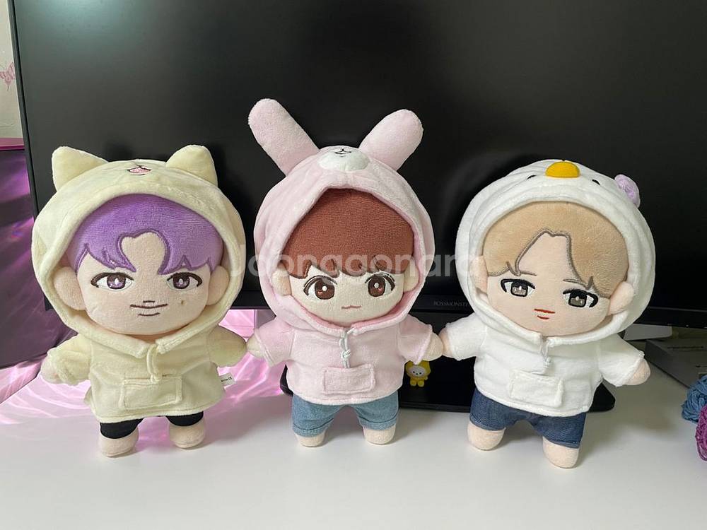 20cm 솜인형 옷 고양이, 토끼, 병아리 후드+팬티--2
