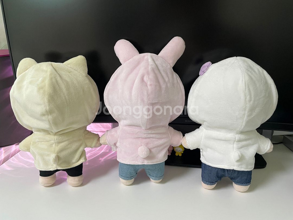 20cm 솜인형 옷 고양이, 토끼, 병아리 후드+팬티--3