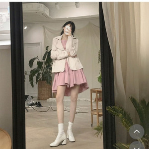 분홍 원피스 셔리원피스 미니원피스 드레스 스커트 치마