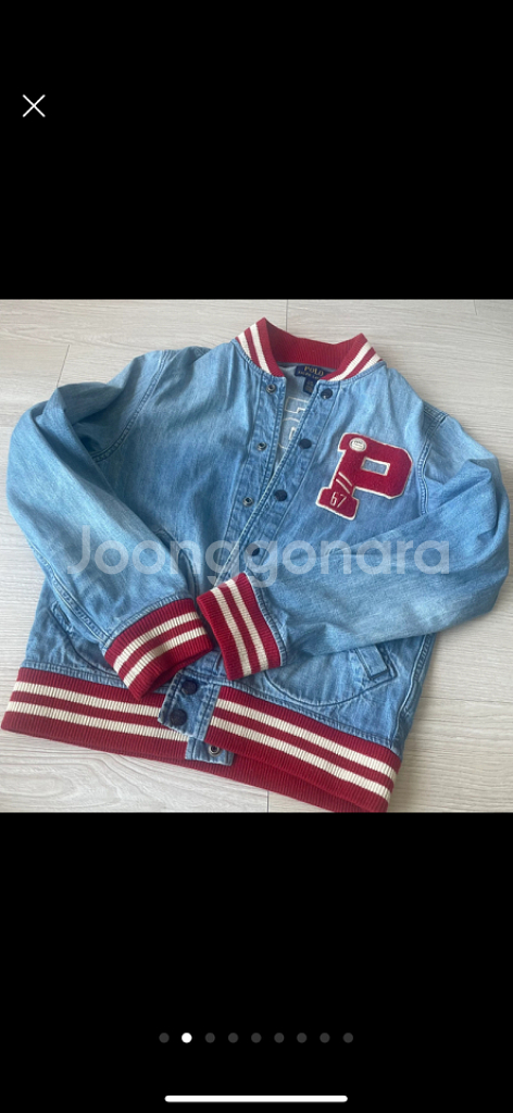 폴로 키즈 데님 베이스볼점퍼 L 14-16세 160--5