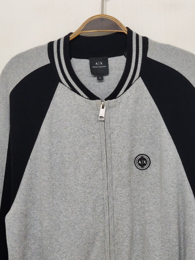 (M) 아르마니 익스체인지 니트집업 배색 캐주얼 이미지
