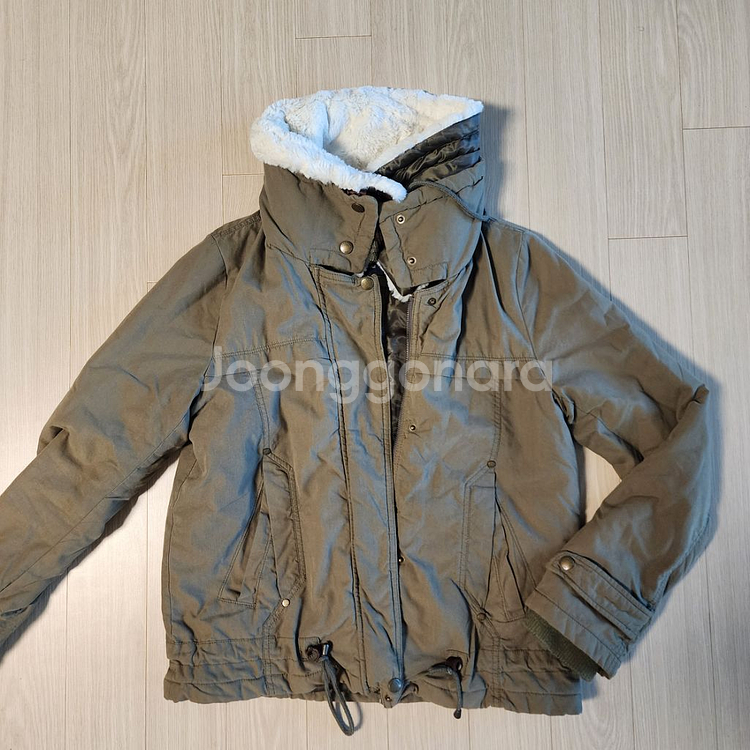 카키 크롭 숏 야상 점퍼 잠바 무스탕--1