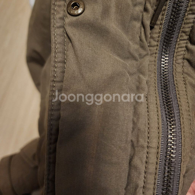 카키 크롭 숏 야상 점퍼 잠바 무스탕--6